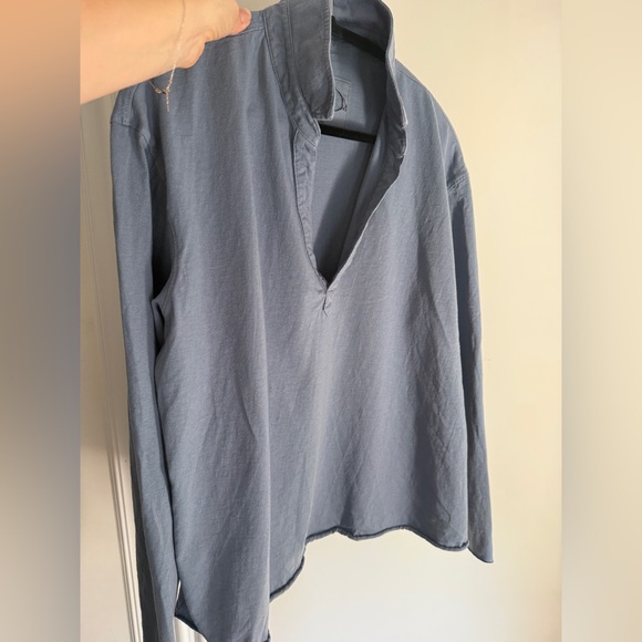 $168 New Frank & Eileen PATRICK Popover Henley Slate Blue  Long Sleeve Top Sz XL - Picture 11 of 11